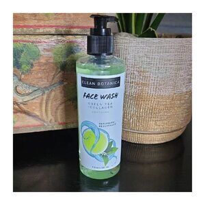 Clean Botanica Green Tea Collagen Face Wash Soothing NEW 8oz PC